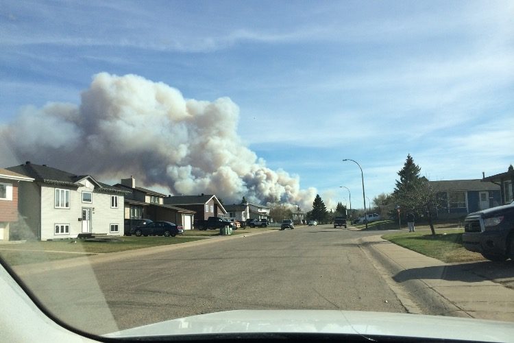 Fire near houses